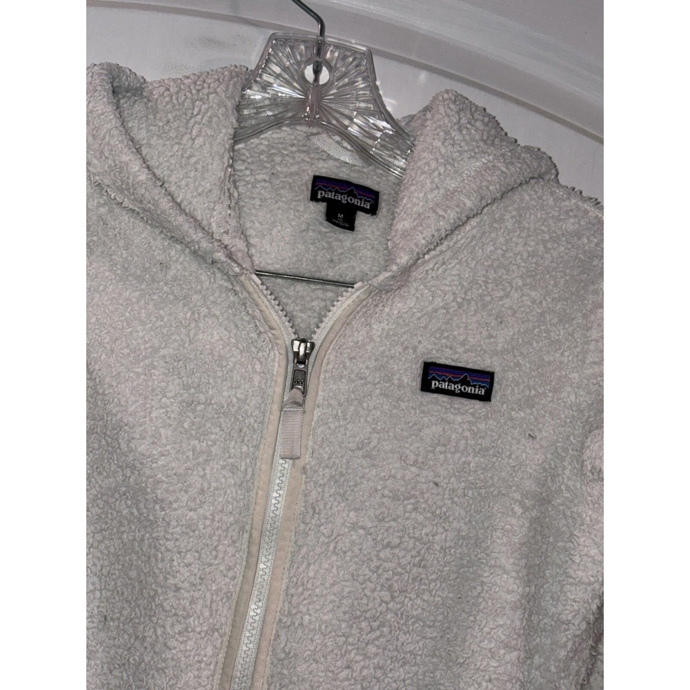 Patagonia‎ Girls Zipper Jacket White Medium Los Gatos Hoody Fast Shipping! - Picture 3 of 4